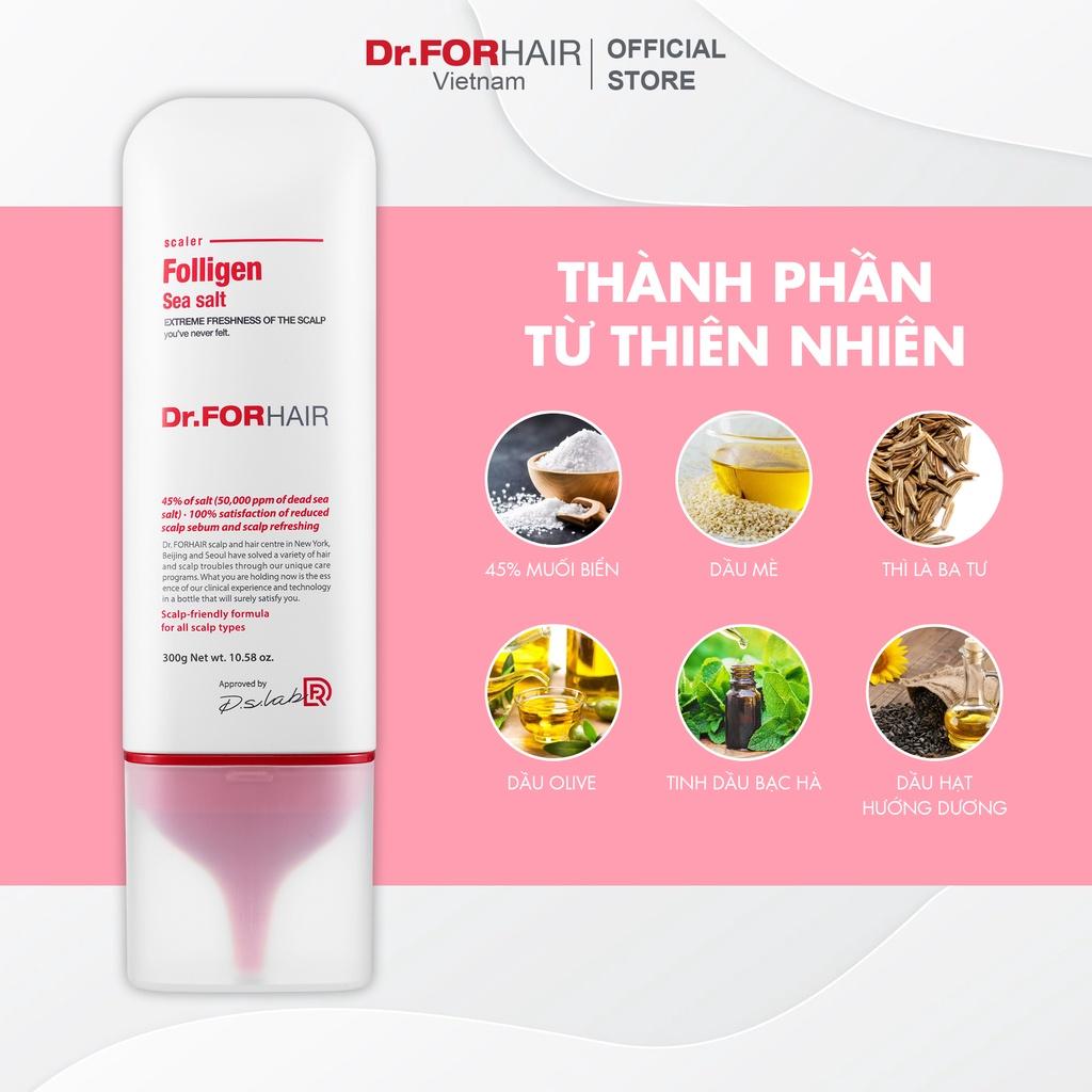 Muối tẩy tế bào chết, làm sạch da đầu Dr.FORHAIR Sea Salt Scaler 300g