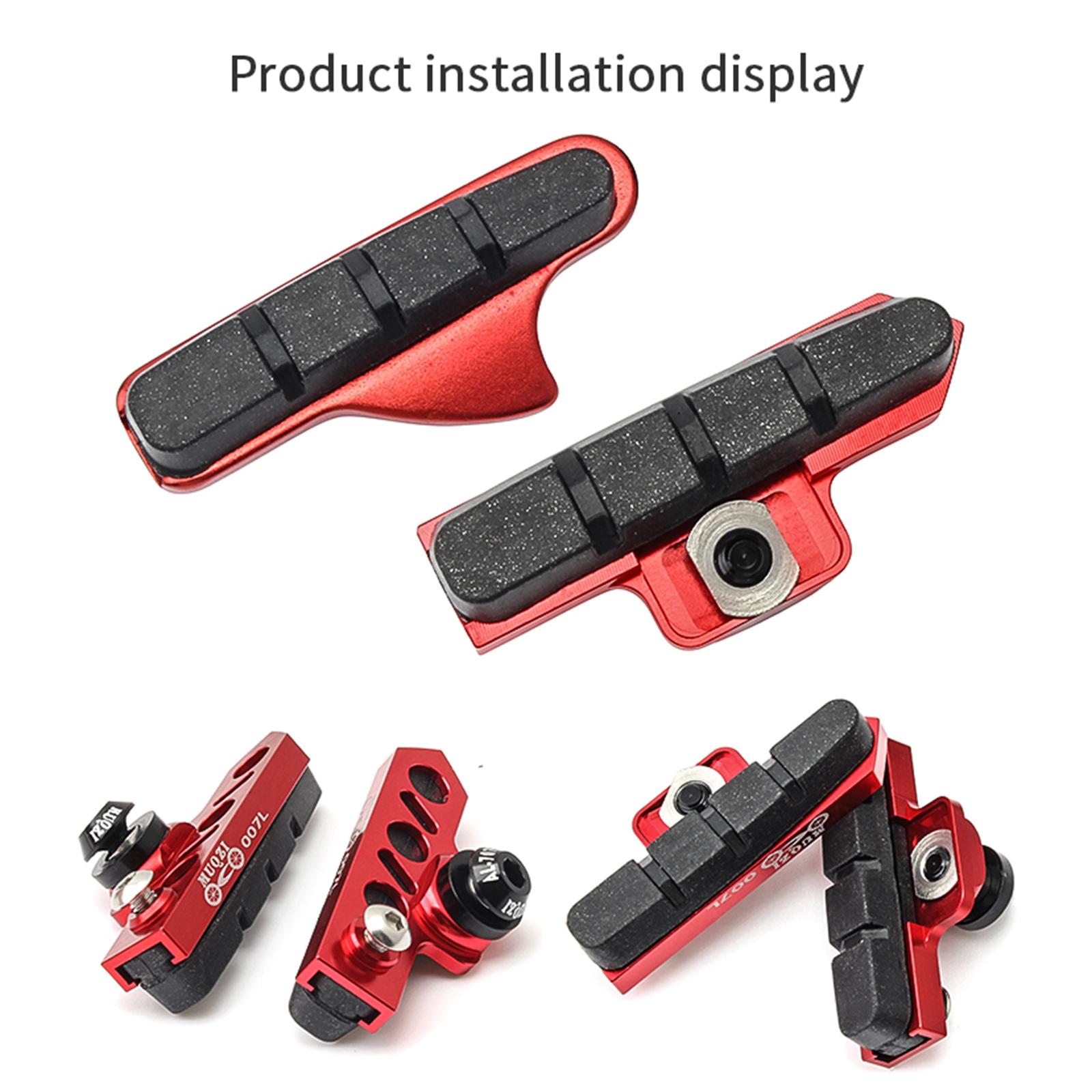 1 Pair V Bike Brake Pads Blocks, Road Mountain Bicycle V-Brake Blocks Shoes Road Bike Mountain Bike Bicycle Brake Pads for Shimano C Clamp