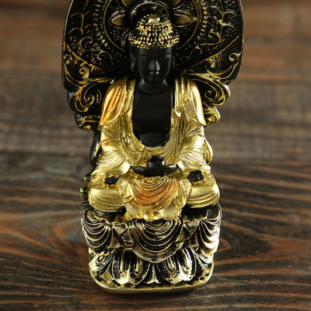 Meditating Buddha Statue, Guan Yin Buddha Decorative Figurine for Home Office Tabletop Desktop Spiritual Living Room Decoration, Yoga Zen Decor