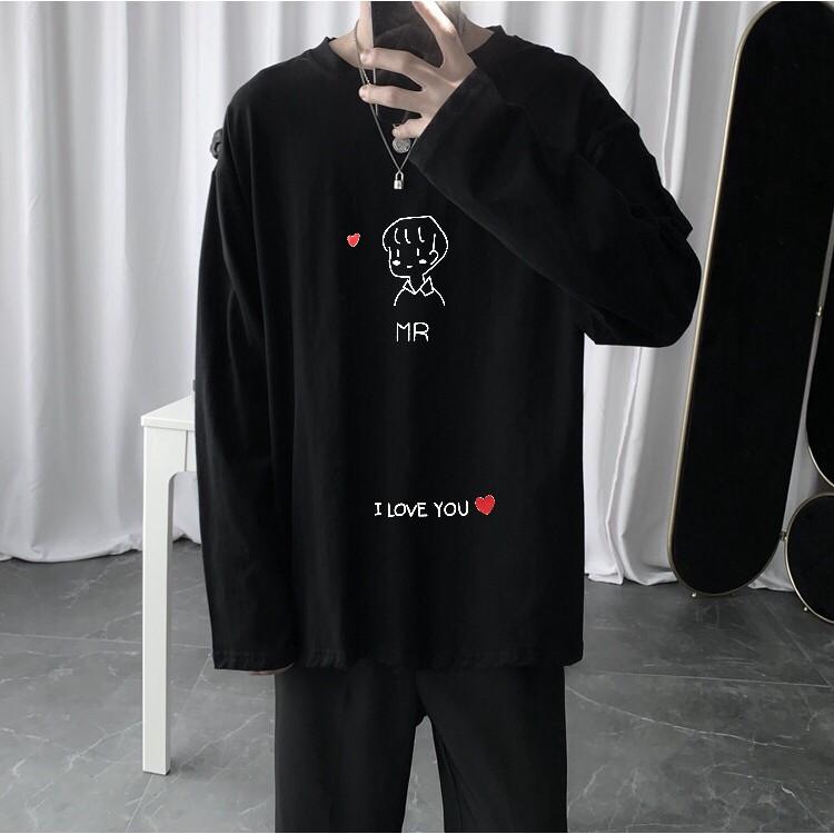 Áo Thun Tay Dài Couple Unisex MR MS Form Rộng