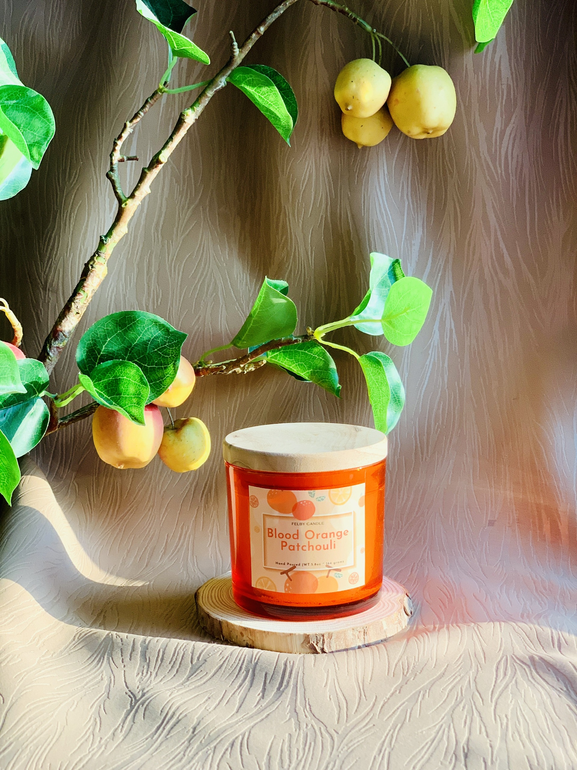 Nến thơm tự nhiên Blood Orange Patchouli, hương cam, hoắc hương, nguyên liệu nhập khẩu, 164 grams, bấc sợi