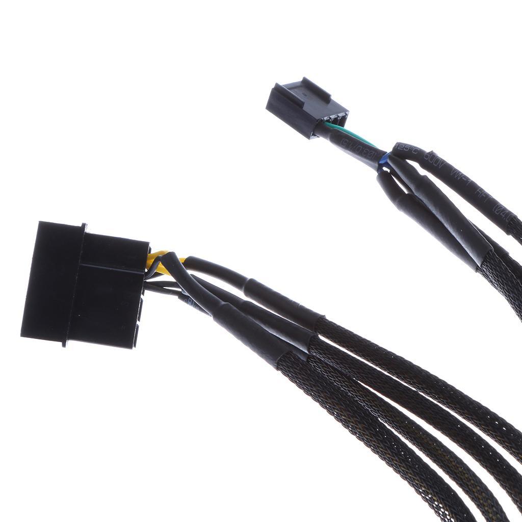 Computer PC 4-Pin Fan Power Cable Y 5 Way Splitter Lead Connector Adapter