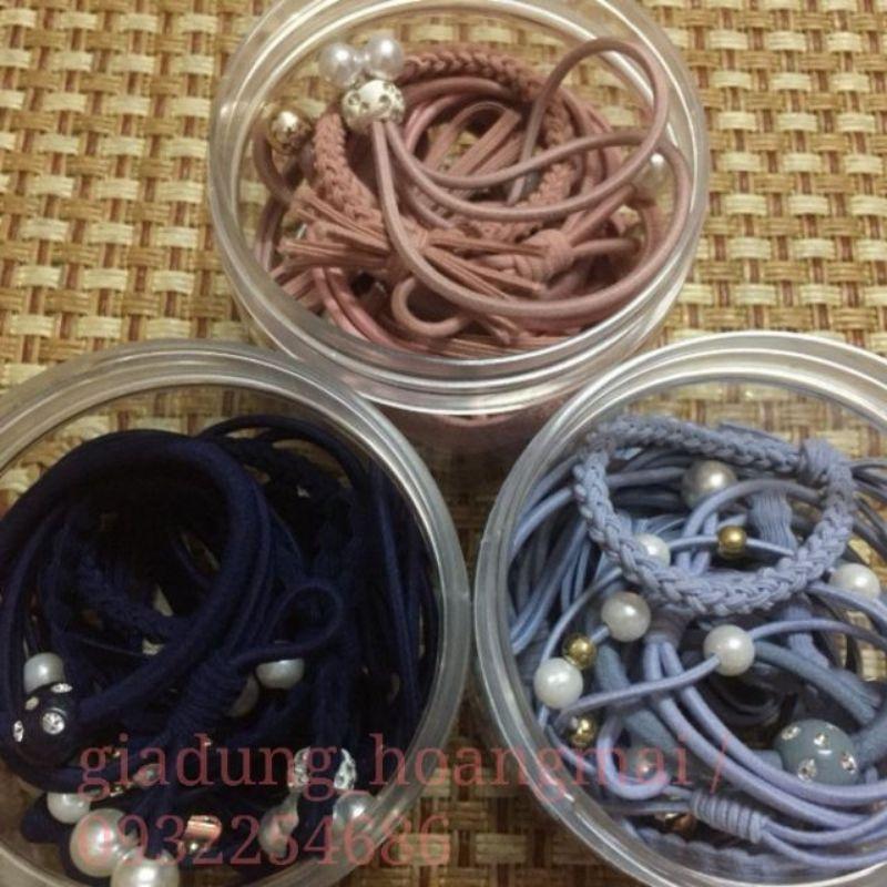 Hộp chun buộc tóc 12 chi tiết hàn quốc