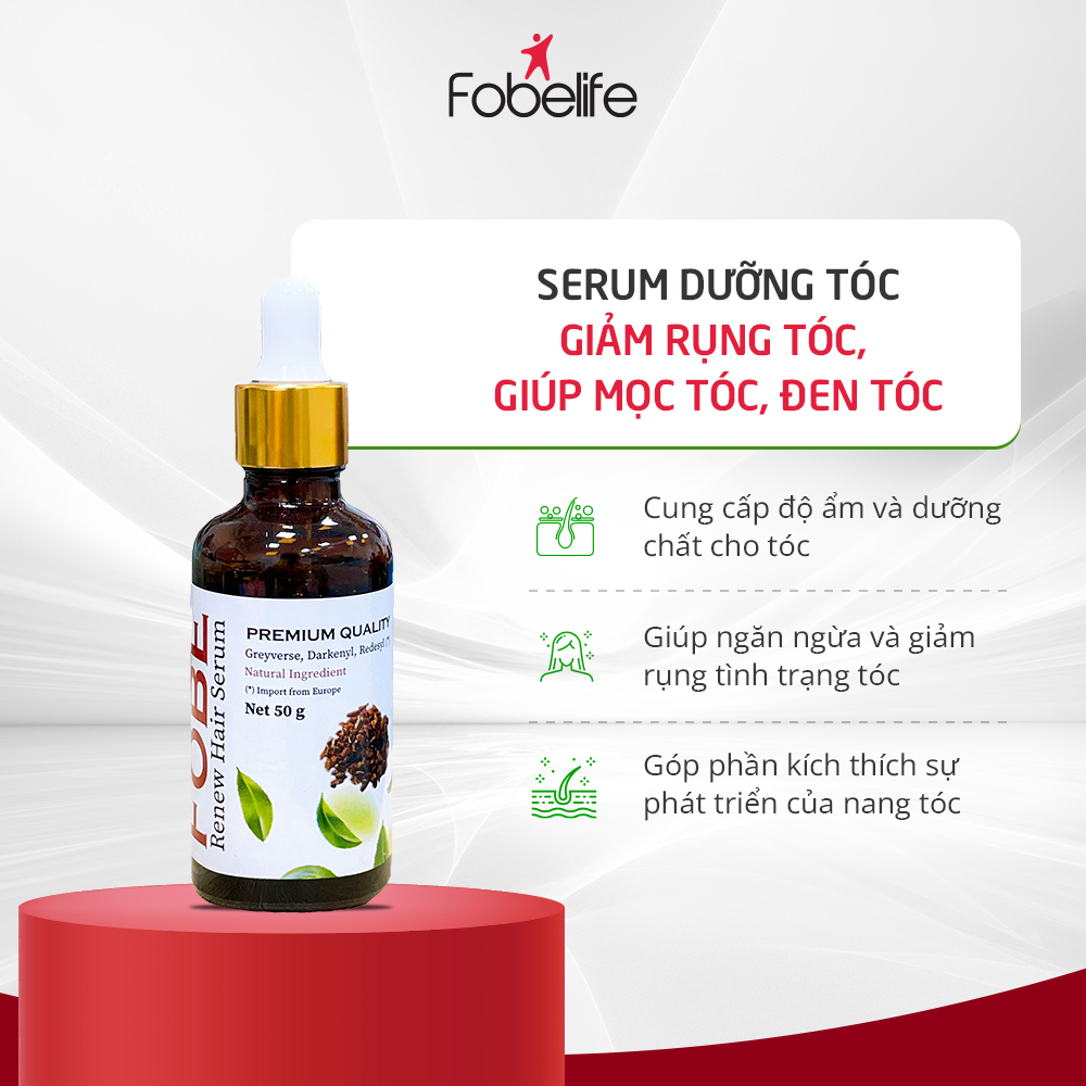 Serum Giúp Đen Tóc Làm Chậm Bạc Tóc Cung Cấp Dưỡng Chất Chân Tóc Fobe Hair 50ml