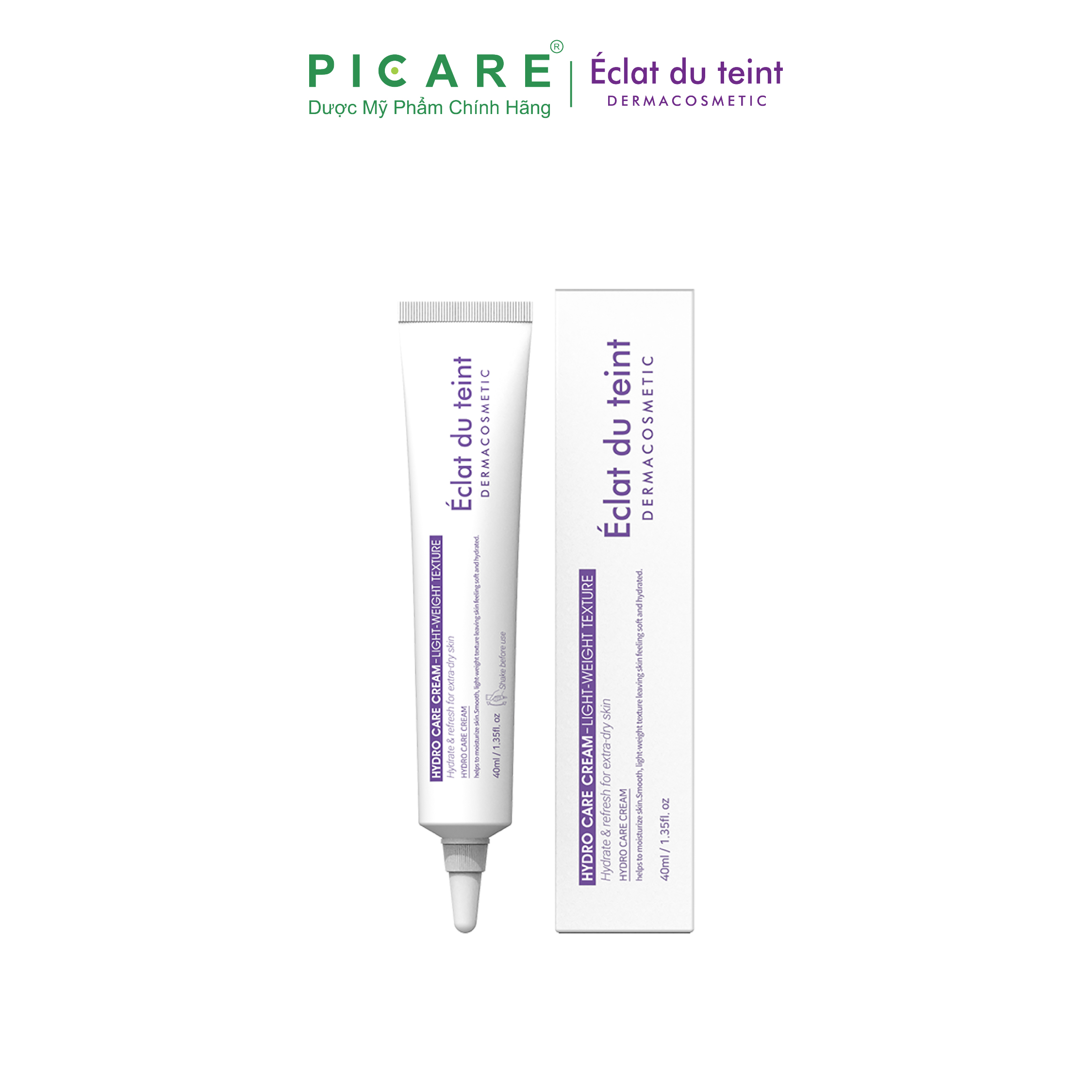 Kem Tái Tạo Và Dưỡng Ẩm Phục Hồi Sau Tổn Thương Éclat Du Teint Hydro Care Cream Light - Weight Texture 40ml