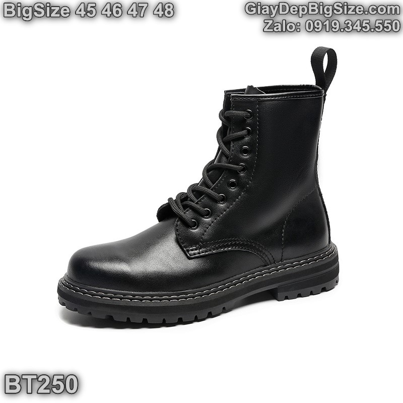Giày boot (bốt) cổ cao cỡ lớn 45 46 47 48 cho nam cao to chân ú bè. Big size combat boots for wide feet