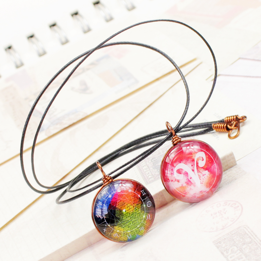 Dây chuyền 12 cung hoàng đạo Zodiac màu sắc tươi sáng siêu đẹp cho nữ 06647-DC0014