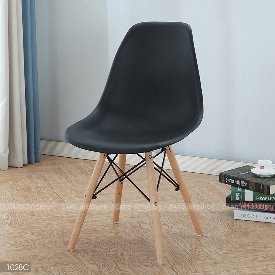 GHẾ NHỰA EAMES CHÂN GỖ 1028C