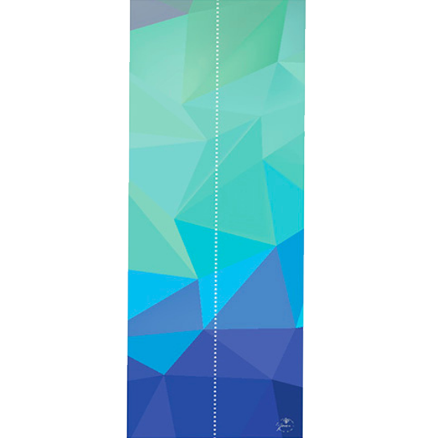 Thảm tập yoga chính hãng Yvonne, Blue Geometric (TẶNG KÈM 3 PHẦN QUÀ) dày 6mm bề mặt nhám, siêu bám, chống trơn trượt, thấm hút mồ hôi, càng nhiều mồ hôi càng bám