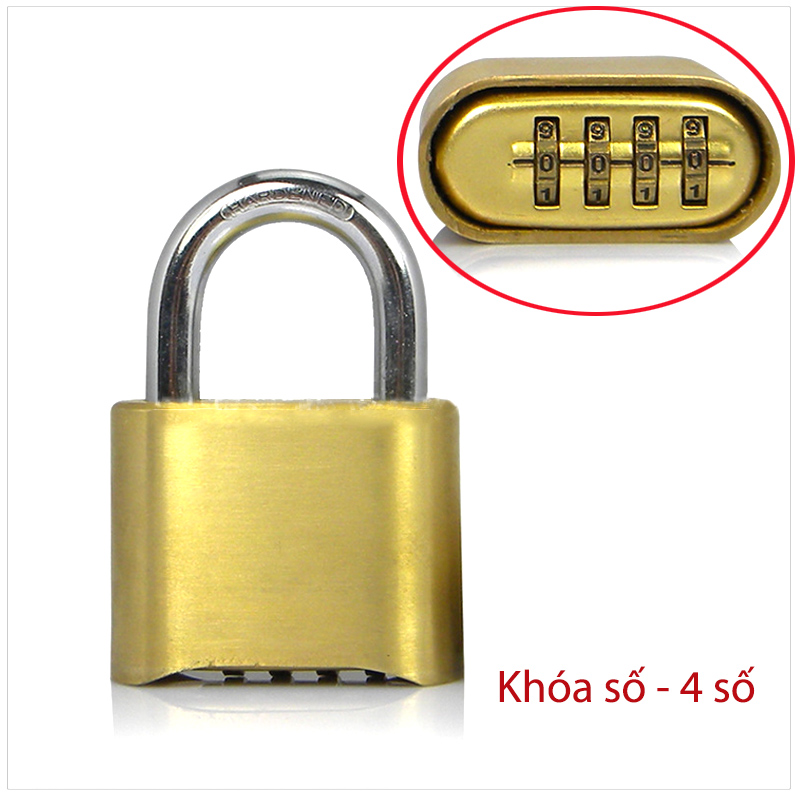 Khóa số chống trộm D5061, loại 4 mã số có thể thay đổi được, bằng hợp kim chắc chắn
