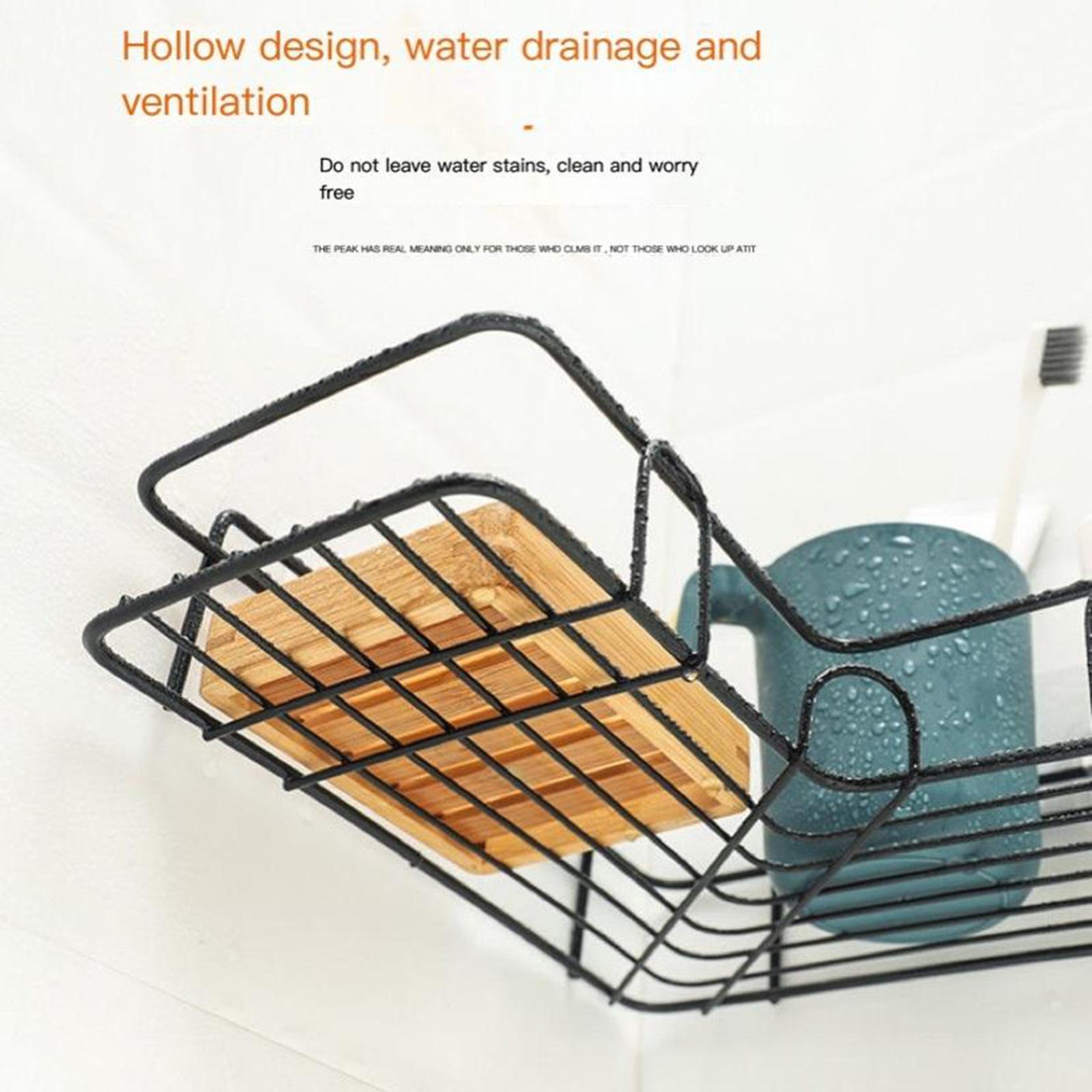 Corner Shower Caddy, Wall Mounted Bathroom Shelf with Adhesive, Storage Organizer for Toilet, Dorm and Kitchen