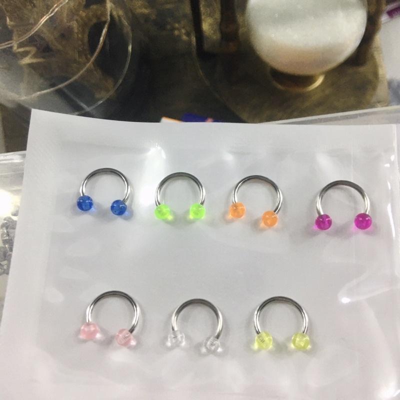 Khuyên Tai / Khuyên Septum - Khuyên Chữ U - nhiều màu (6mm/8mm/10mm) - Đeo tai, septum, môi