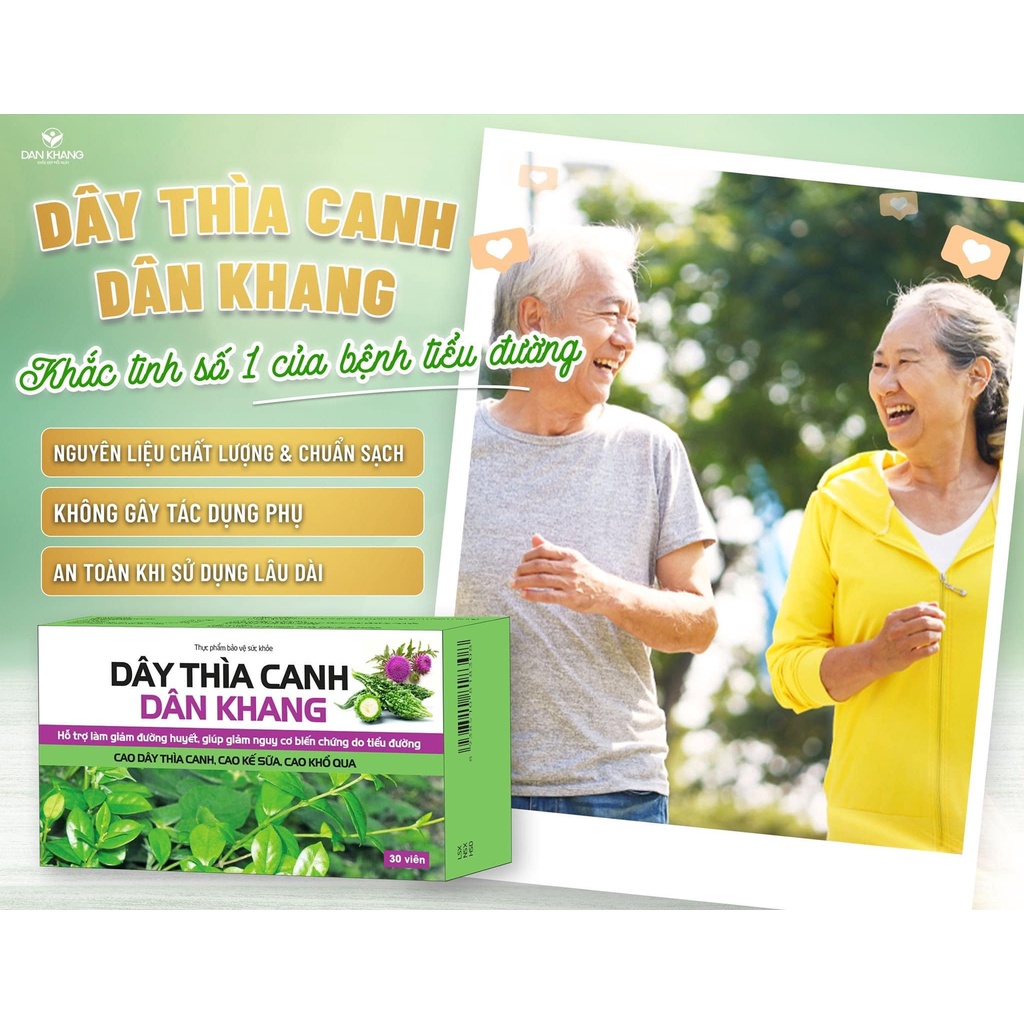 Dây Thìa Canh Hỗ Trợ Hạ Đường Huyết Kiểm Soát Đường Huyết Kiểm Soát Bệnh Tiểu Đường - Hộp 30 viên