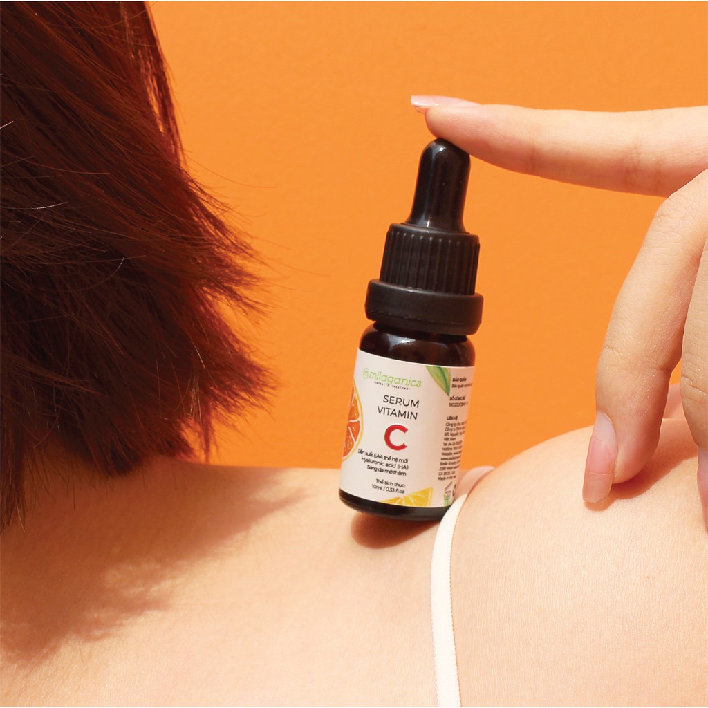 Serum Trắng Da Vitamin C Dưỡng Sáng, Mờ Thâm Bổ Sung HA & Collagen MILAGANICS 10ml