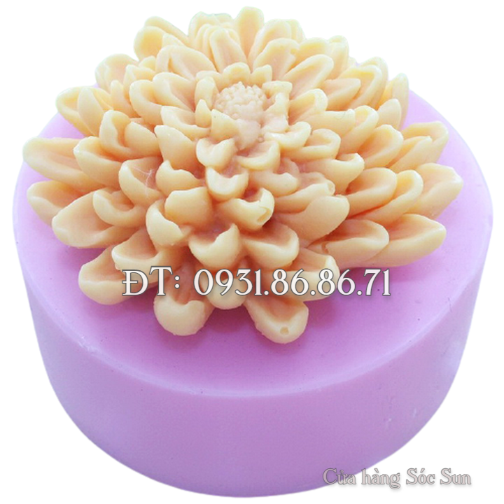 Khuôn silicon hoa cúc đại đóa loại 8 cm – Mã số 1660