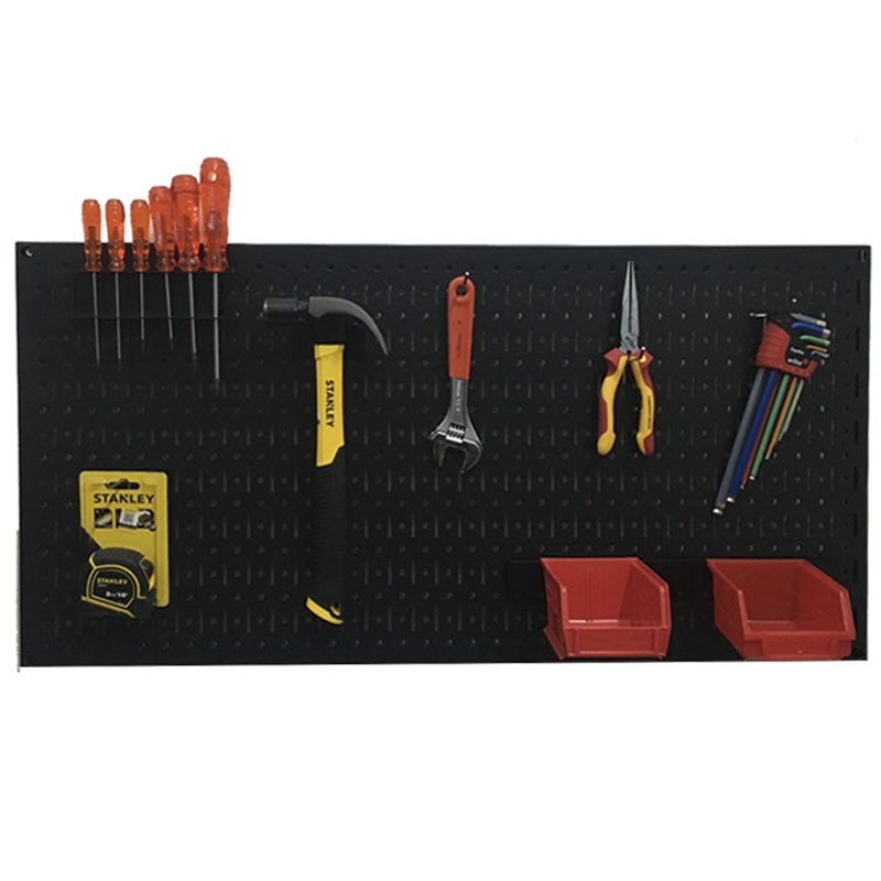 Vách lưới pegboard treo tường màu Đen + Phụ kiện