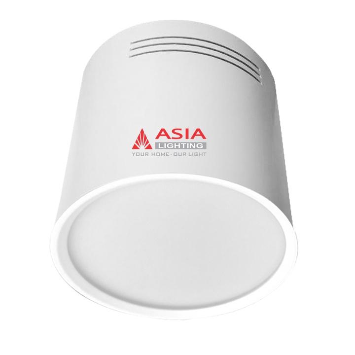 Đèn trần nổi tròn vỏ đen, trắng mặt mờ 12W _Asia Lighting_Hàng chính hãng