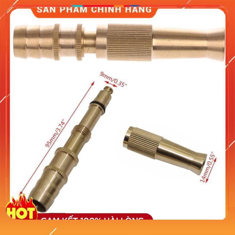 Đầu vòi xịt tăng áp mini Đầu vòi tăng áp đa năng bằng đồng tưới cây rửa xe cực mạnh 206587 tặng đai