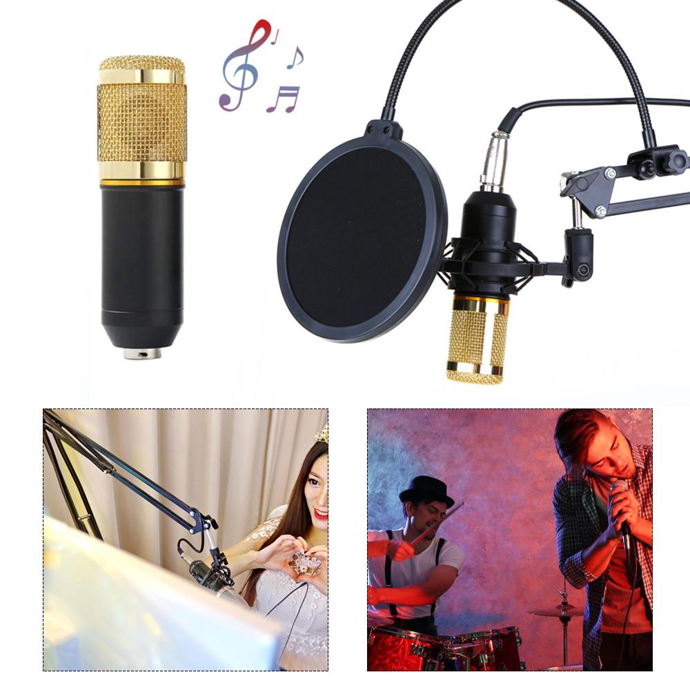 Multifunctional Live Sound Card and Suspension Microphone Kit Broadcasting Recording Condenser Microphone Set Intelligent Audio Mixer Sound Card for Computer PC Live Sound