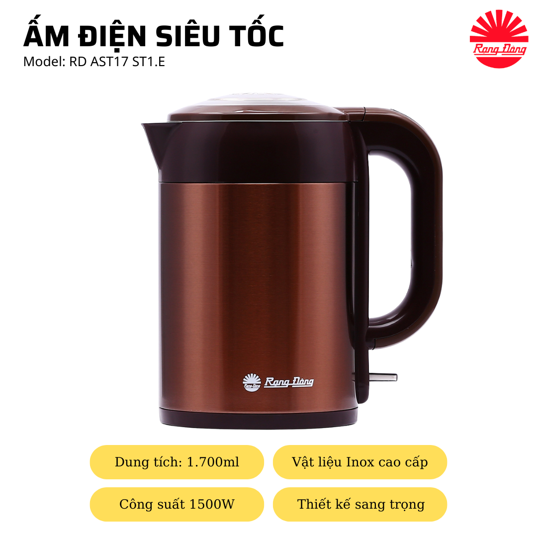 Hàng chính hãng: Ấm điện siêu tốc RD AST17 ST1.E