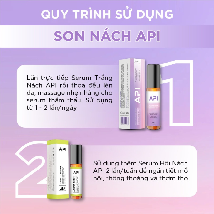 Lăn Nách API Mee+10ml, làm trắng nách, son nách, giảm thâm sạm, làm trắng sáng nách, khử mùi hôi nhẹ nhàng