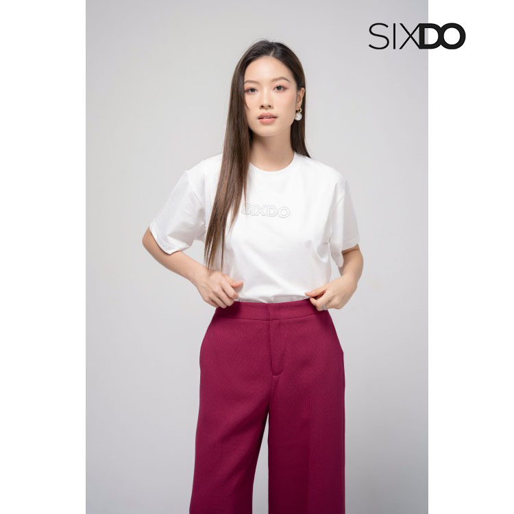 Áo phông chữ thêu SIXDO thời trang nhiều màu