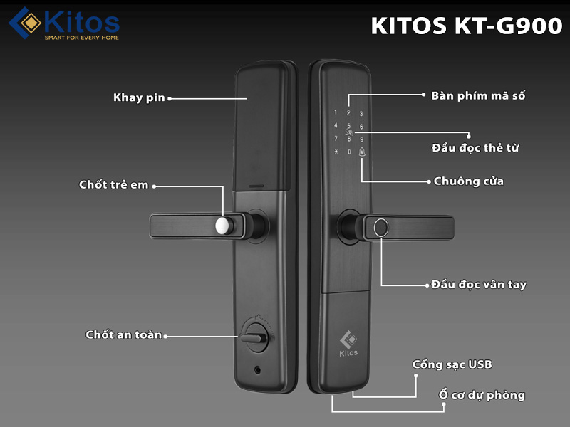 Khoá cửa thông minh Kitos KT-G900 Plus