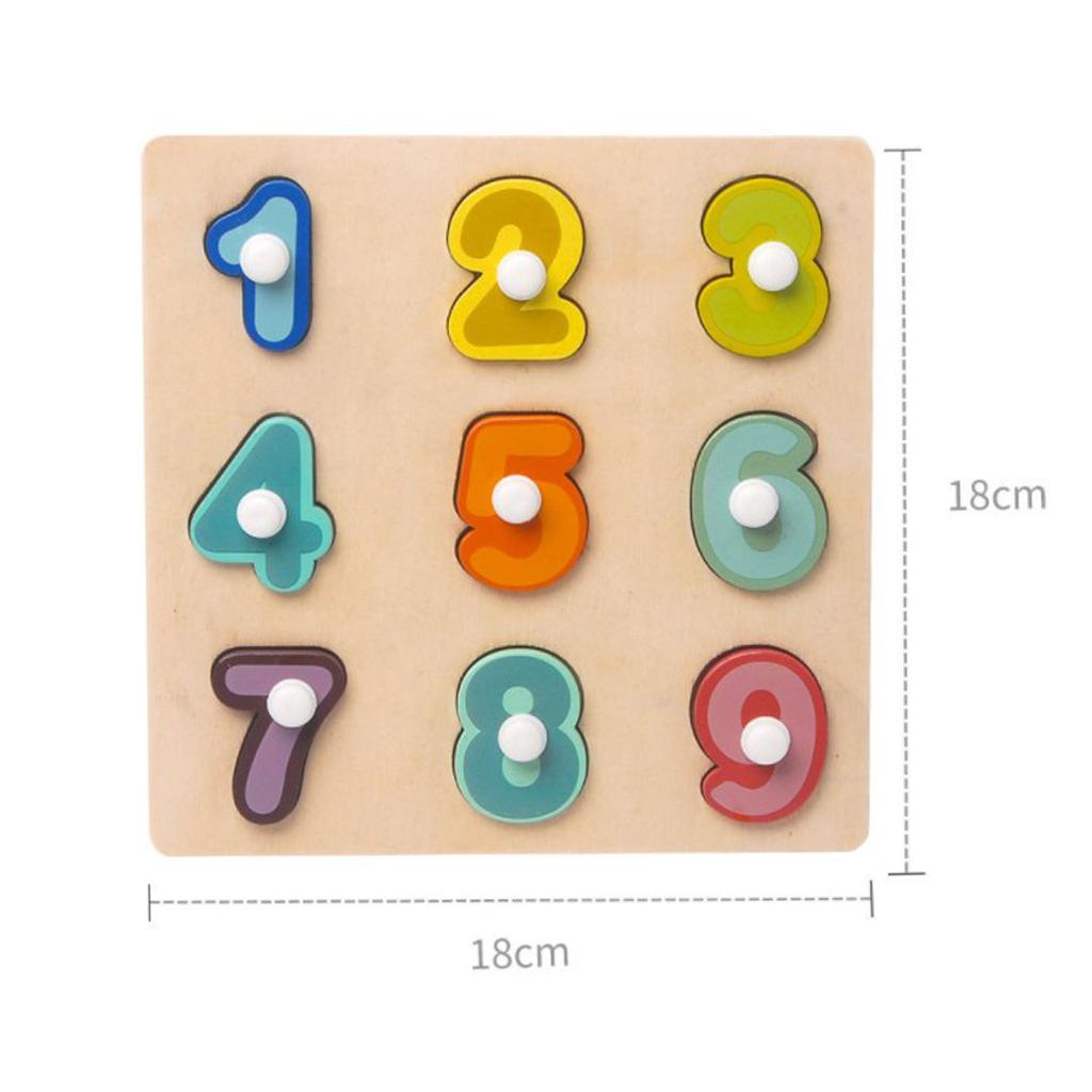 Wooden Sensory Toys Peg Puzzle Board Shapes Matching Knob Puzzles for Kids Early Education