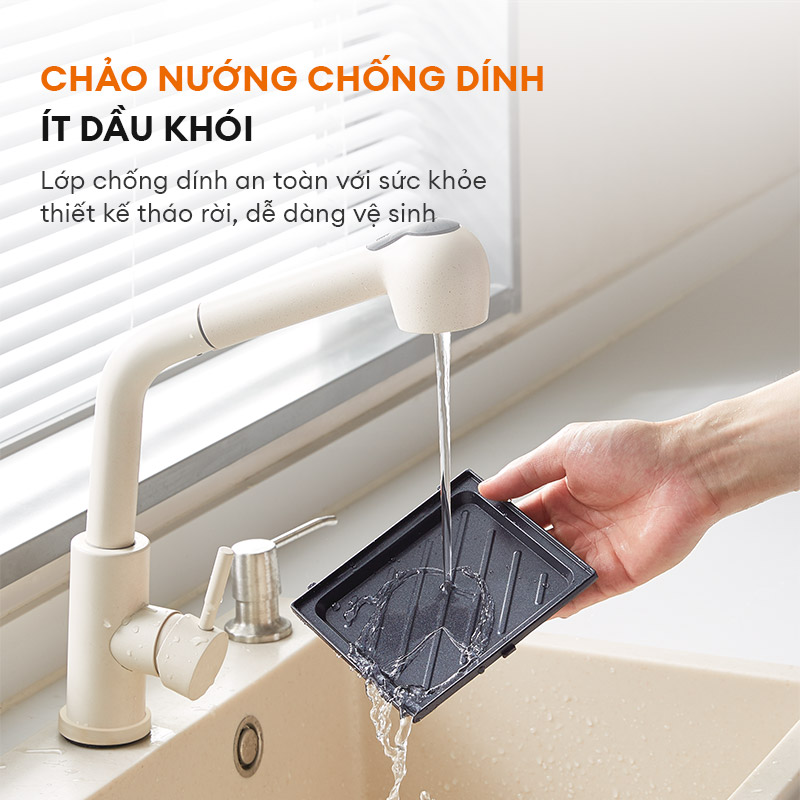 Máy kẹp sandwich SM60M-WH01A GAABOR nướng bánh mì, rán trứng, nướng thịt tiện dụng cho bữa sáng - Hàng chính hãng