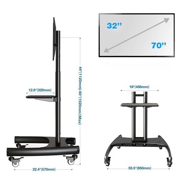 Giá Treo Tivi Di Động NB AVA1500 32 - 75 Inch - Khung treo tivi di động - Giá Treo Tivi Có Bánh Xe Di Chuyển - HÀNG CHÍNH HÃNG