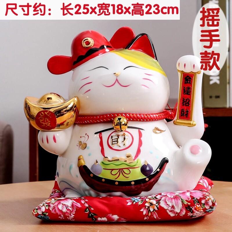 Mèo thần tài, mèo may mắn maneki neko size 25cm