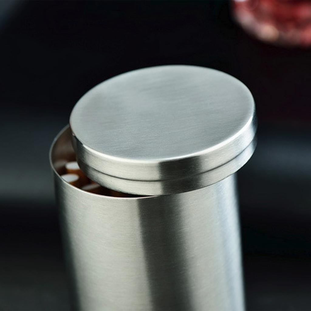 Storage Canister Tin Jar Tea Coffee Container Stainless Steel Cigarette Box