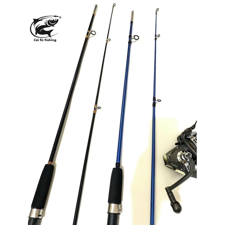 Bộ Cần 2 Khúc Đặc SHIMANO Scabard và Máy CL6000+Tặng Cước Daiwa, Cần 2 Khúc Bạo Lực_Cái fù Fishing