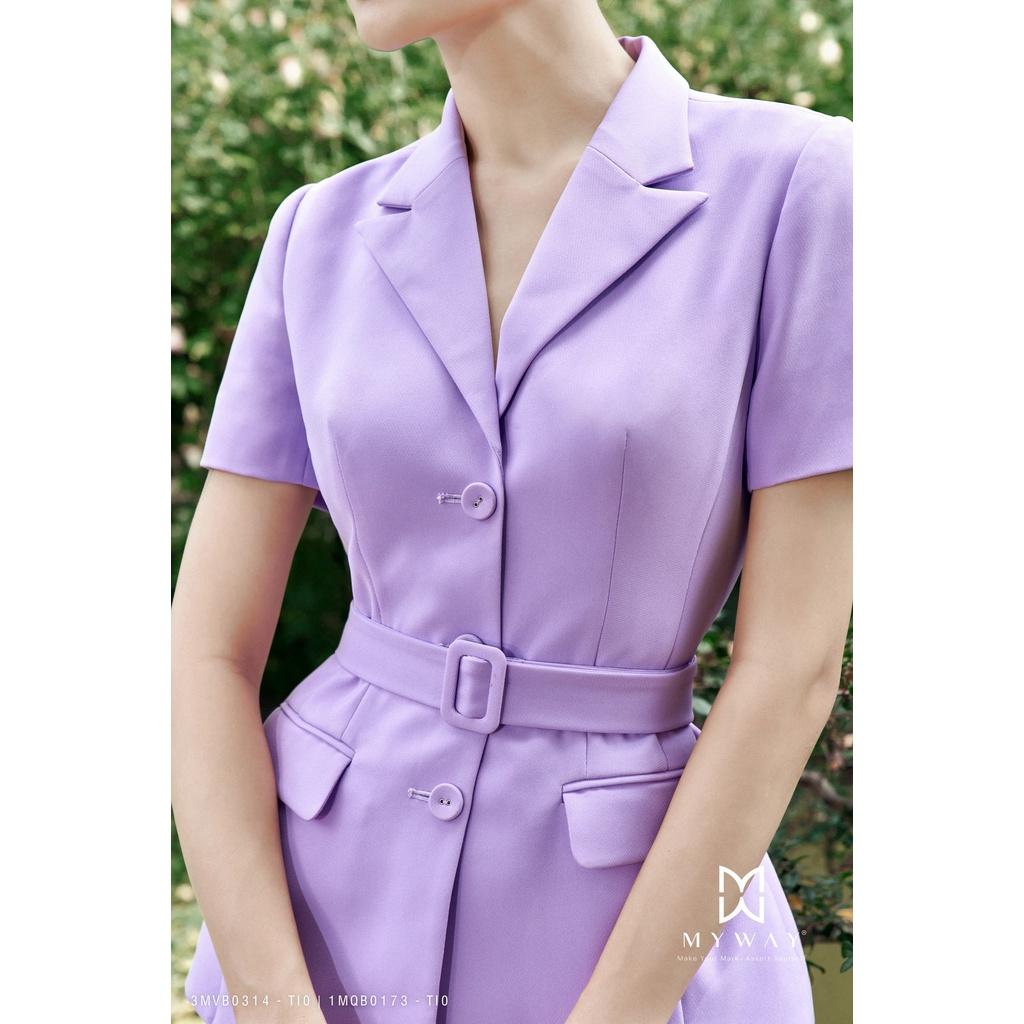 Set Áo Quần Vest Nữ Ngắn Tay Công Sở MY WAY Tặng Đai Sang Trọng 3MVB0314 -1MQB0173