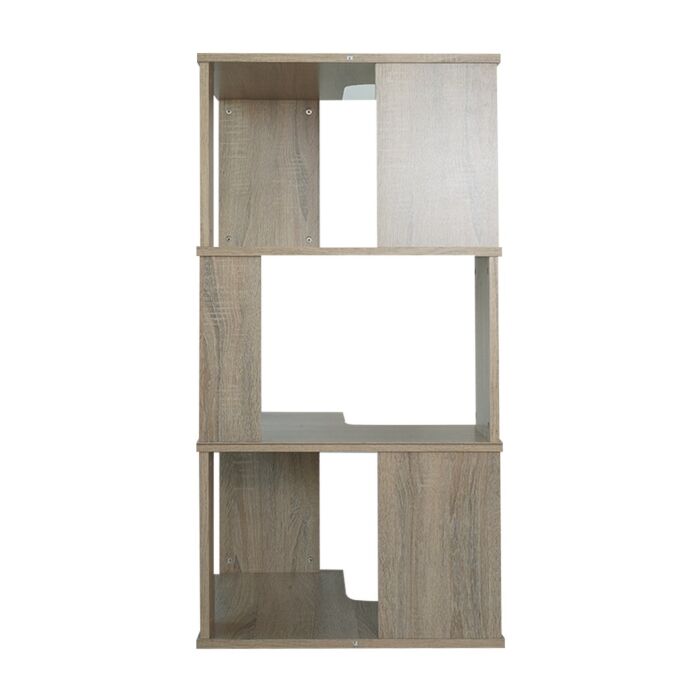 SB Furniture, Looms, Clint 3-Tier Corner Shelf, Solid Oak Color, W50xD50xH96 cm.