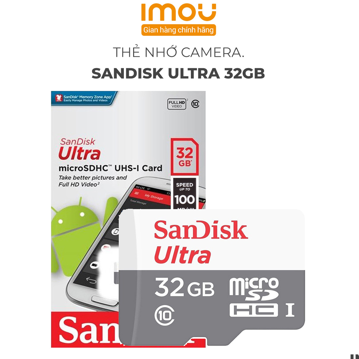 Thẻ Nhớ SanDisk Ultra MicroSDXC UHS-1 100 MB/s Class 10 32GB/64GB/128GB - Hàng Chính Hãng