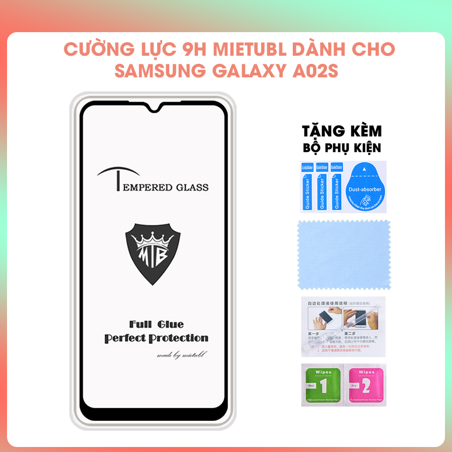 Kính Cường Lực 9H Full Màn Hình Dành Cho Samsung Galaxy A02s- Hàng Chính Hãng