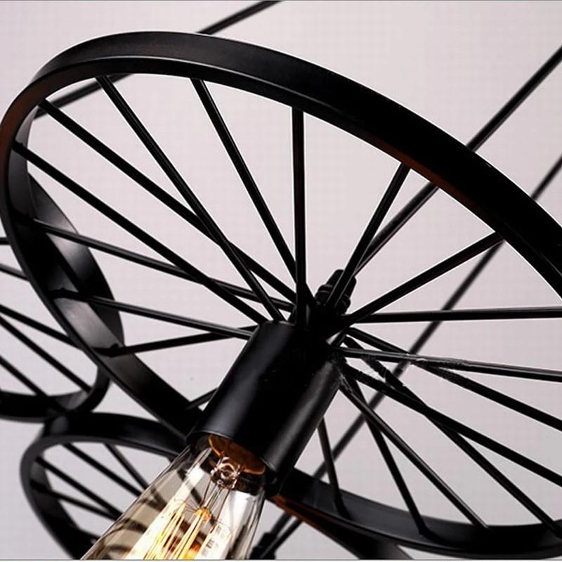 Đèn thả đơn bánh xe HH102-1 màu đen,  màu đồng