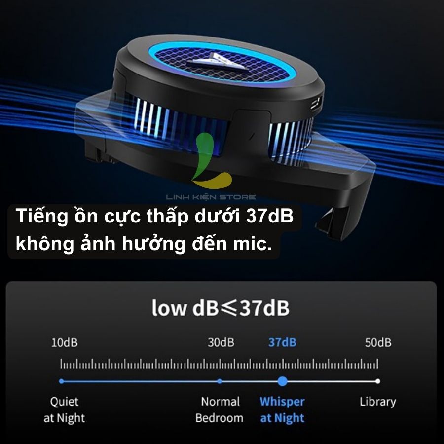 Quạt tản nhiệt điện thoại Flydigi B6 sò lạnh - Quạt gaming hạ nhiệt công suất 20W có led RGB chỉnh nhiệt độ thông minh - Hàng nhập khẩu