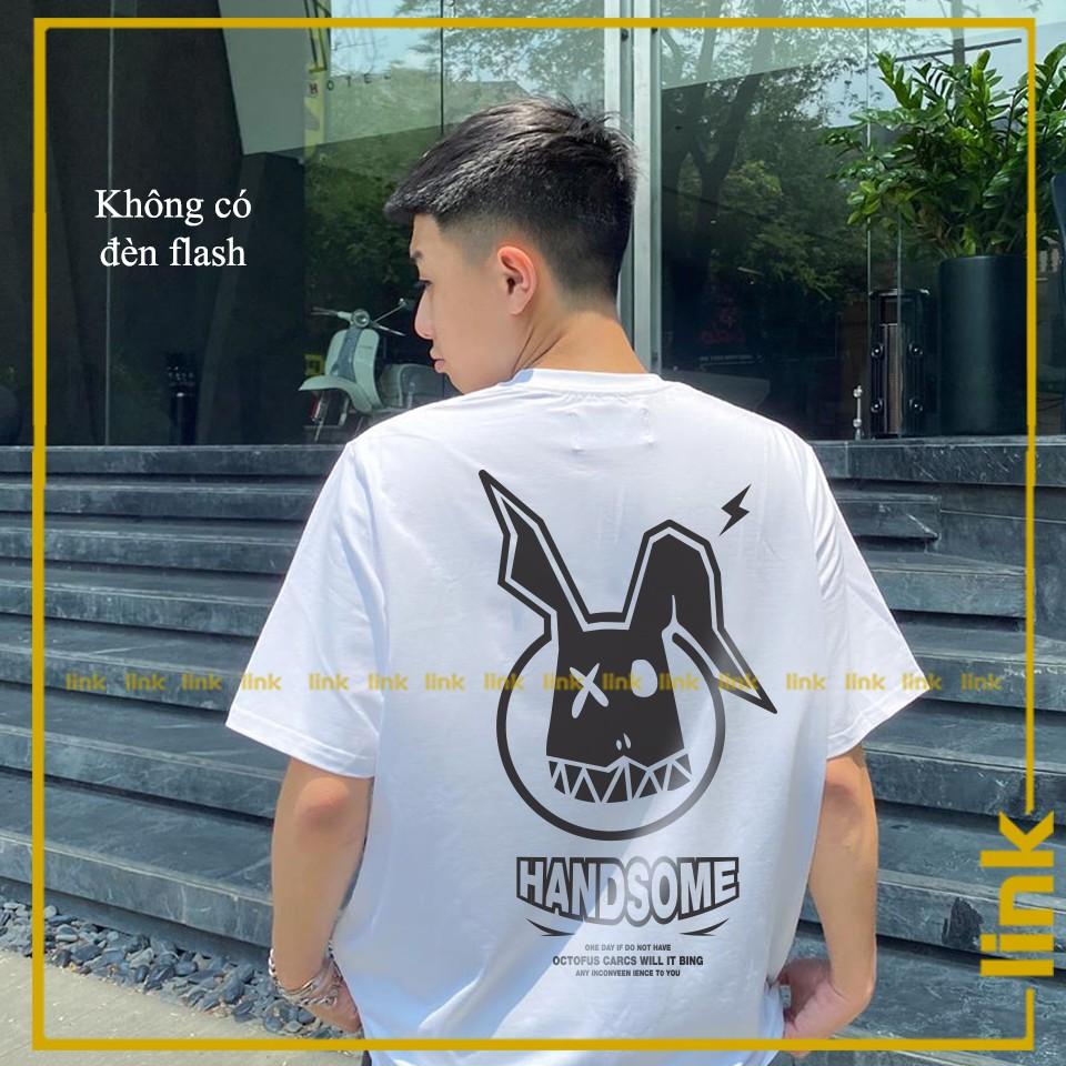 Áo thun nam nữ phản quang THỎ RABBIT HANDSOME độc lạ tay lỡ Unisex