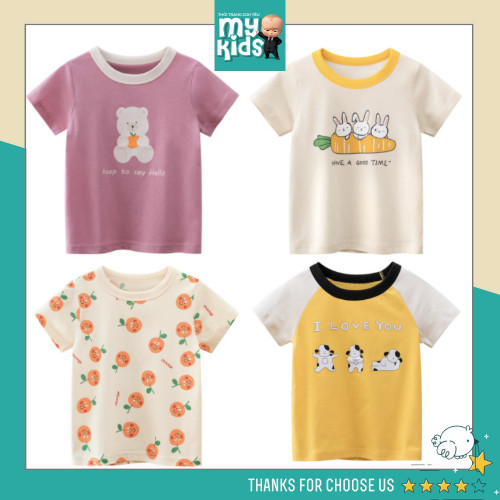 Áo thun bé gái tay ngắn in hình cute dễ thương chất liệu cotton mềm mịn, thoáng mát