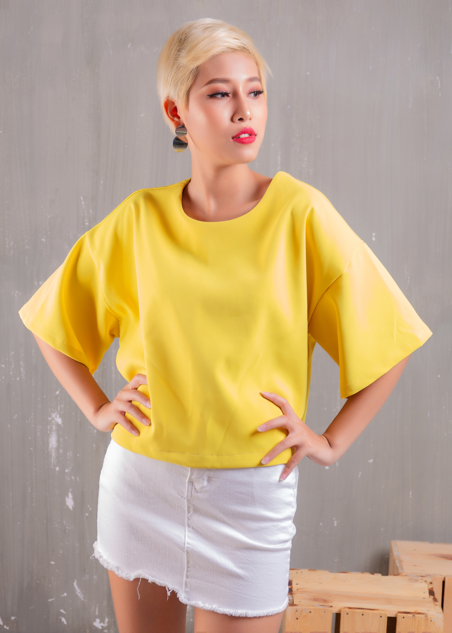 Áo Nữ Suông Tay Ngắn Cổ Tròn 110098