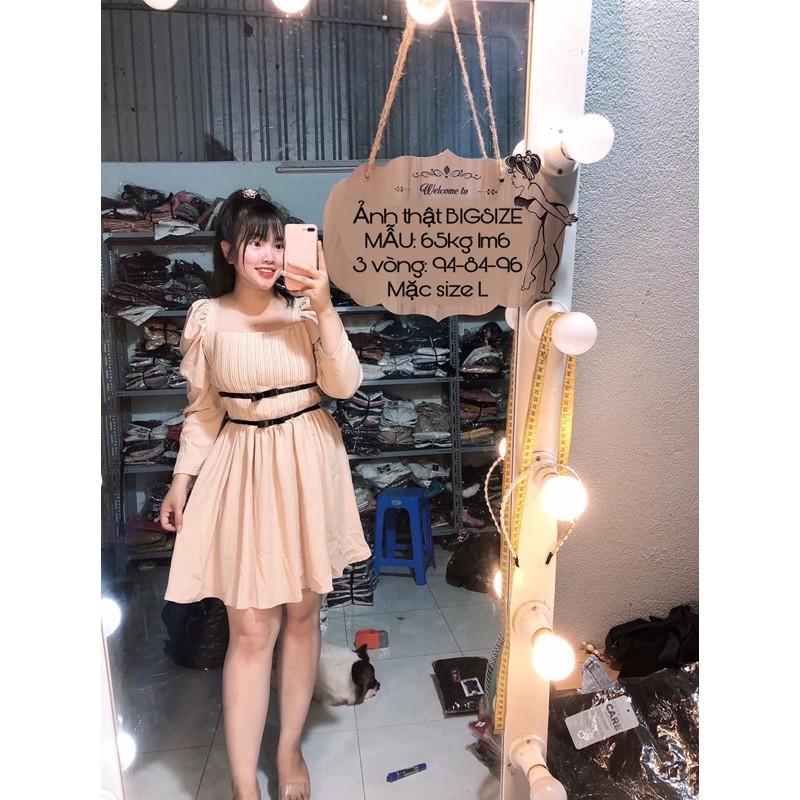 ĐẦM XẾP LI TAY PHỒNG BIGSIZE 55-90kg (có size, ẢNH THẬT