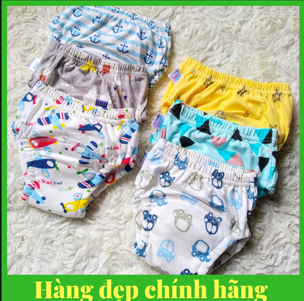 Combo 6 Quần bỏ bỉm cao cấp vải cotton 6 lớp siêu thấm, thoáng mát hiệu goodmama cho Bé trai từ 5-17 kg