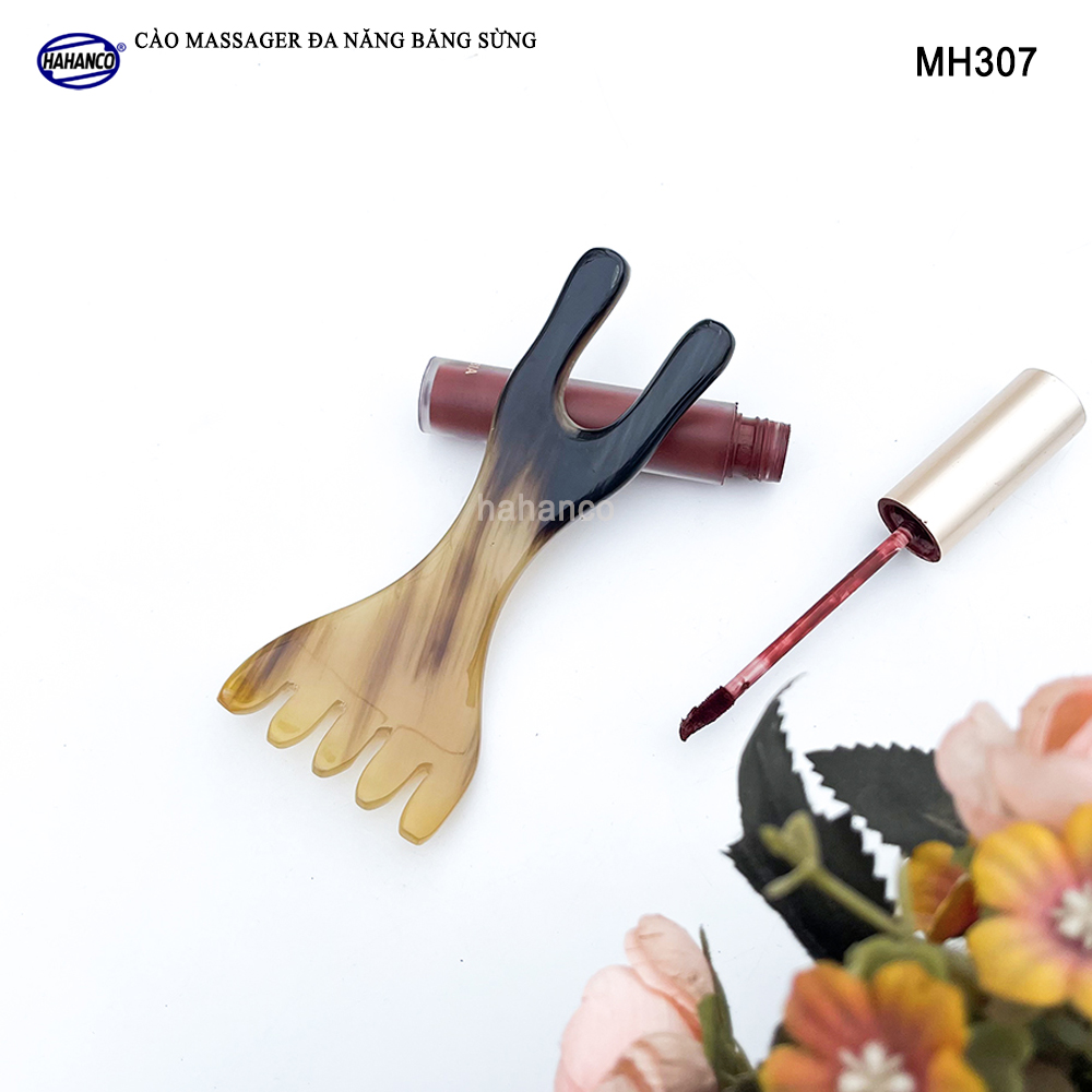 Cào Mát Xa Kinh Tuyến Đa Năng Bằng Sừng HAHANCO Thúc Đẩy Da Đầu Lưu Thông Máu - MH307