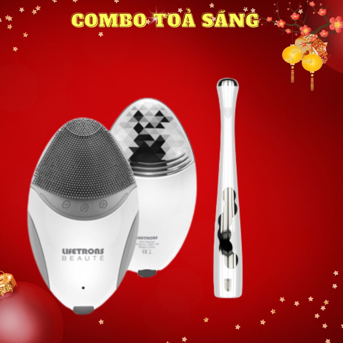 Combo quà tặng Máy rửa mặt nâng cơ CMD100 và massage giảm nhăn mắt