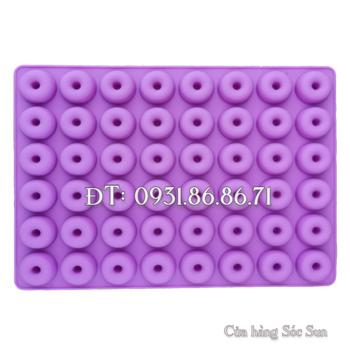 Khuôn silicon 48 Donut tròn – Mã số 1459