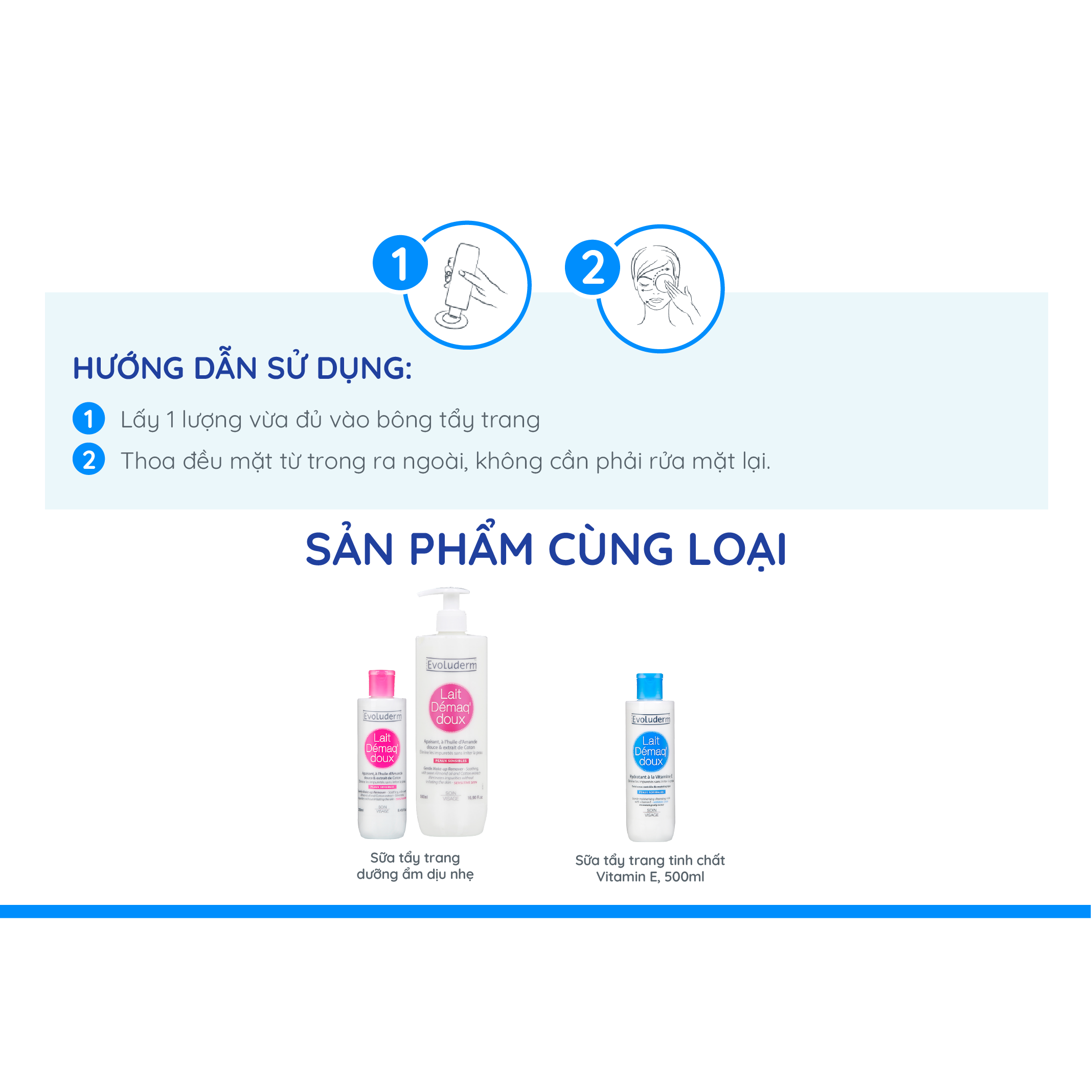 Sữa tẩy trang rửa mặt Evoluderm bổ sung Vitamin E giúp dưỡng ẩm và làm tươi trẻ làn da 500ml