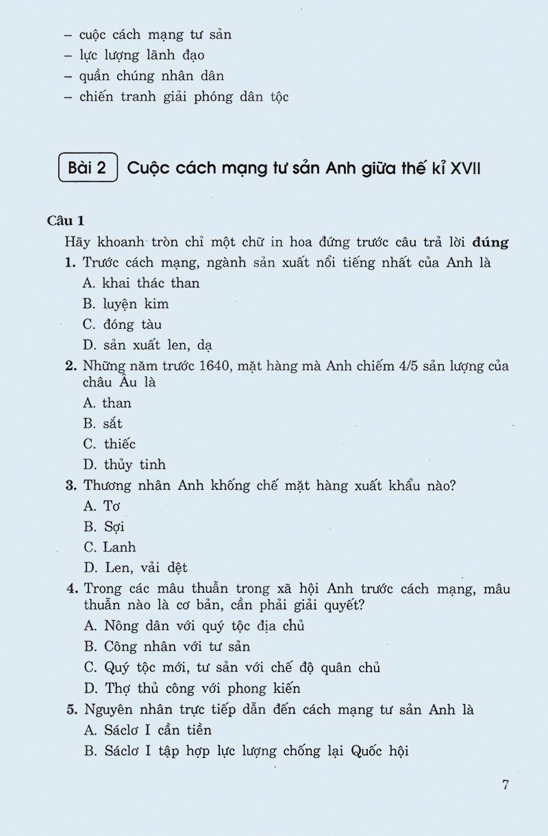 Sách Các Dạng Câu Hỏi Và Bài Tập Trắc Nghiệm Lịch Sử Lớp 11