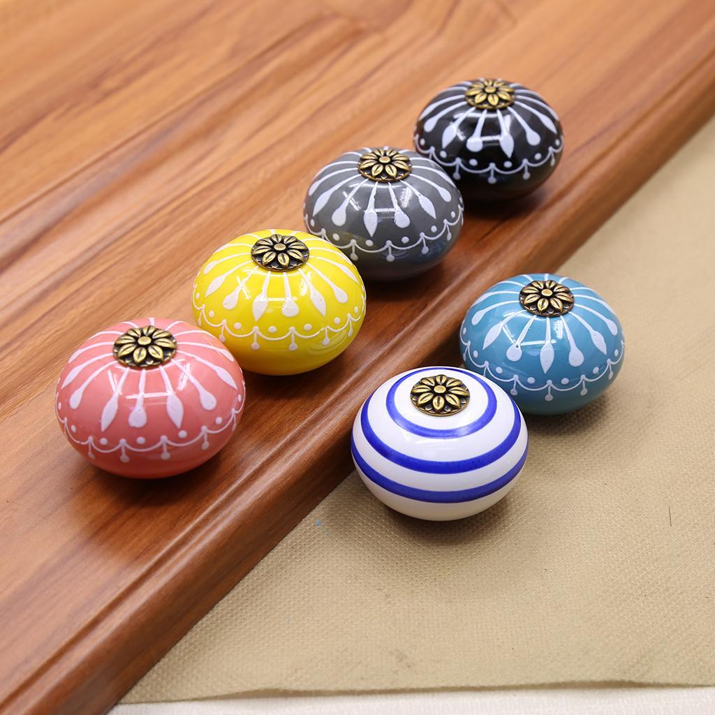 2xCeramic Cabinet Knobs Drawer Furniture Hardware Door Pull Handle Yellow